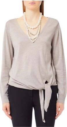 Liu Jo Jersey con lazo lateral - Knitwear - Mujer - Beige - M