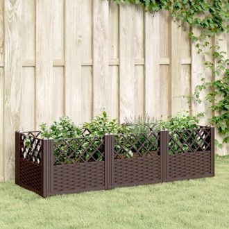 vidaXL Garden Planter with Pegs Brown 123.5x43.5x43.5 cm pp Vidaxl