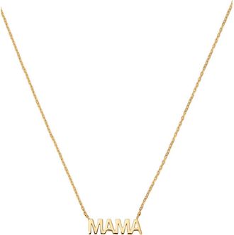 Made by Mary Solid Gold Mama Necklace in 10K Solid Gold at Nordstrom