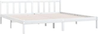 vidaXL Estructura De Cama Sin Colch&oacute;n Madera Maciza Blanco 200x200 Cm Vidaxl