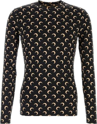 Marine Serre Jersey T-shirt met print - Zwart