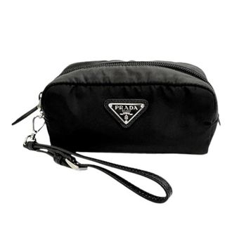 Prada Pre-owned Pouch - Dames - Pre-owned - Zwart - Maat: ONE Size Leer