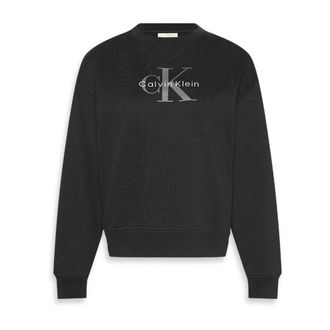 Calvin Klein Jeans Sweatshirts, female, Black, Size: XS LS Monologo French T