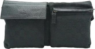 Gucci Pre-owned GG Canvas Pocket Heuptas - Dames - Vintage Heuptassen - Zwart - ONE Size - Leer - Vintage