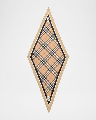 Burberry Check Knight Stamp Silk Scarf
