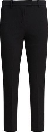 Max Mara Rechtgesneden- Getailleerde Broek - Dames - Chinos - Zwart - XS - Leer - Broeken