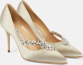 Manolo Blahnik Nadira 90 embellished satin pumps