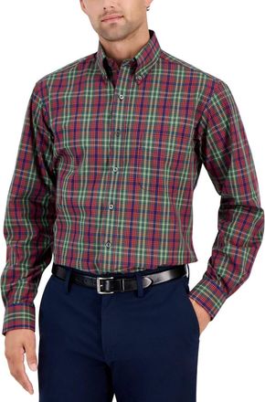 Club Room Dress Shirt MensMulti Plaid Button-Down Formal FTS336