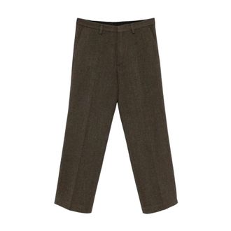 Dries Van Noten Broeken, Heren, Bruin, L, Wol, Panvel Short 2197 M.w. Pants