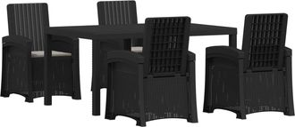 vidaXL Conjunto De Comedor De Jard&iacute;n 5 Uds. Antracita Y Gris Claro Pp Vidaxl