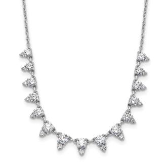 Diamond2Deal 14k Gold Round Cut 2 Ct Lab Grown Diamond Drop Necklace 18