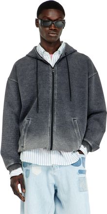 Diesel Hooded jacket in d&eacute;grad&eacute;-effect scuba - Jackets - Man - Grey