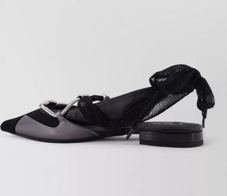 Pinko leather slingback ballerina shoes