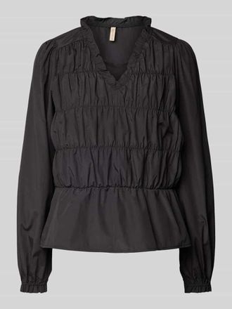 Soyaconcept Regular Fit Bluse mit V-Ausschnitt Modell NETTI in Black, Gr&ouml;&szlig;e XS