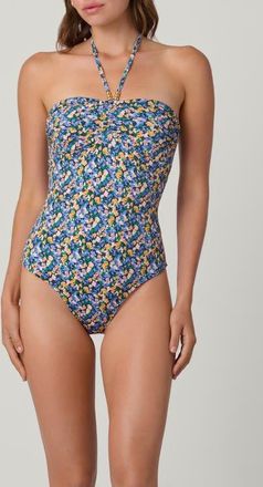 Shoshanna Metallic Texture Bouquet Floral Cinched One-Piece in Multi at Nordstrom, Size 12