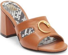 Roberto Cavalli Block Heel Slide Sandal in Tan at Nordstrom Rack, Size 11Us / 41Eu