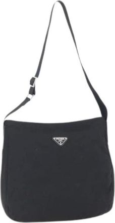 Prada Pre-owned Shoulder Bags, female, Black, Size: ONE SIZE Pre-owned Vintage Nylon Shoulder Bag