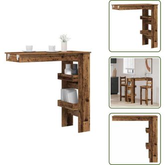 vidaXL The Living Store Bancone da Muro Legno Antico 102x45x103,5cm Legno Multistrato - Bancone in legno