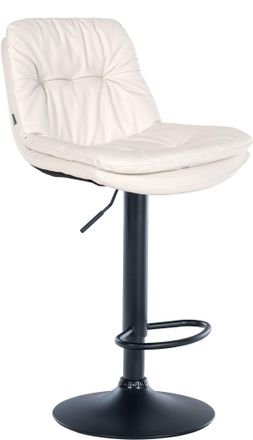 Clp Clp - Taburete De Bar Laurel En Polipiel Blanco Metal Negro Mate