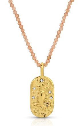 Kozakh Sunrise Zodiac Pendant Necklace in Gold/peach Scorpio at Nordstrom
