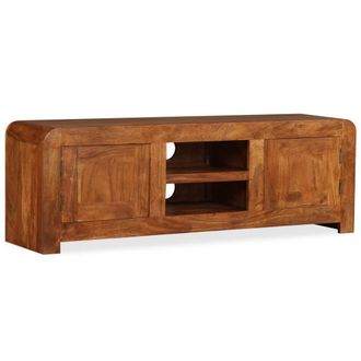 Berkfield Home TV Cabinet Solid Wood with Honey Finish 120x30x40 cm in Brown | Size: 120 x 30 x 40 cm