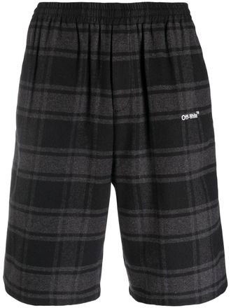 Off-white check-print shorts - Grey