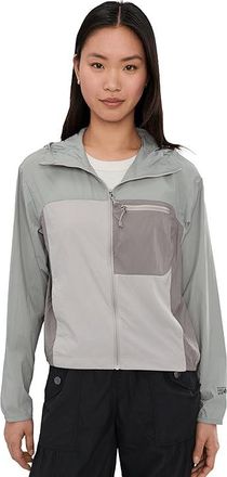 Mountain Hardwear Wind Veiltm Hooded Jacket Womens Clothing Half Moon Grey/City Fog/Approaching St : XL, Nylon