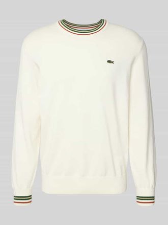 Lacoste Regular Fit Strickpullover aus reiner Baumwolle in Offwhite, Gr&ouml;&szlig;e M