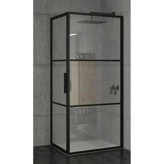 Riho Grid GB201 Douchecabine - 90x90x200cm - zwart