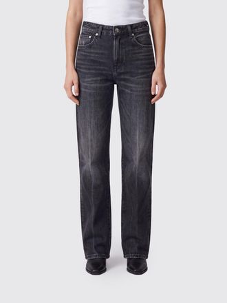 R13 Jeans modello straight a cinque tasche in denim di cotone a vita media