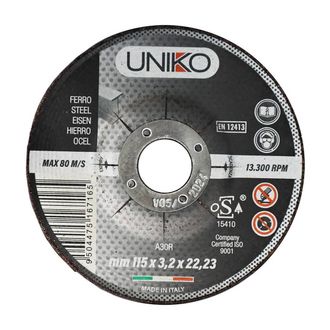 Uniko Mola Abrasiva Per Ferro &Oslash; 115 X 3,2