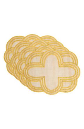 Juliska Set of 4 Scallop Stripe Placemats in Sunshine at Nordstrom