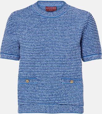 Gucci Top Double G in maglia di misto cotone