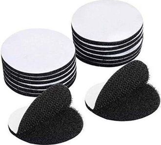 OEM 15 Tiras Autoadhesivas Negras De Doble Cara Resistentes A Los Ara&ntilde;azos, Adhesivo Extrafuerte De Doble Cara, Redondas (5 X 5 Cm)