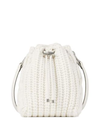 Jimmy Choo London Borsa Cinch mini in maglia - Bianco