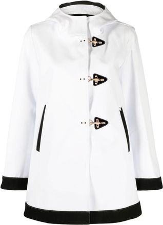 Fay White Toggle-fastening Coat