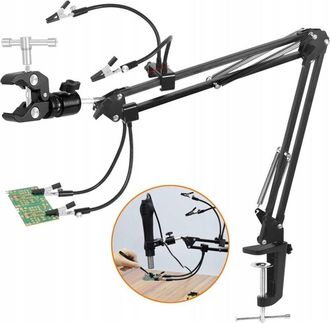 OEM Pluma: Tercer Brazo Universal Con 4 Pinzas De Cocodrilo Montadas En La Mesa