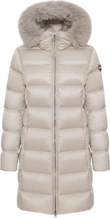 Colmar Lange Donsjas Met Imitatiebont - Dames - Gewatteerde jassen - Beige - XL - Jassen
