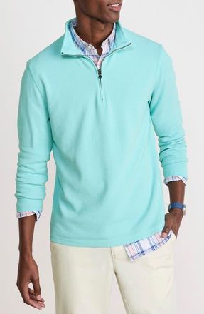 Vineyard Vines Coastline Quarter Zip Pullover in Sea Splash at Nordstrom, Size Xx-Large