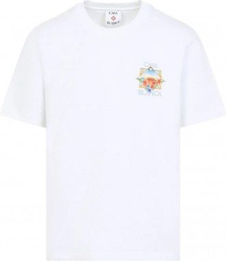 Casablanca FLOWER COURT T SHIRT Size: XXL, colour: WHITE