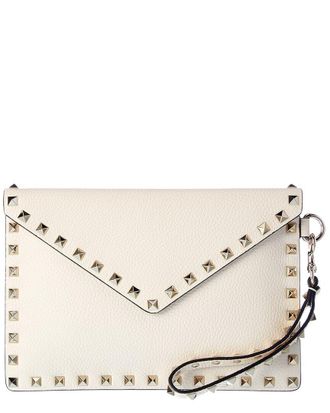 Valentino Rockstud Grainy Leather Pouch