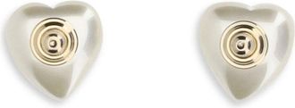 Valentino Garavani Womens Vlogo Signature Earrings Metal And Pearls Oro-Cream Oro/cream