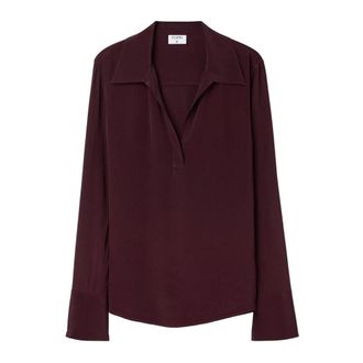 Filippa K Blouses, female, Brown, M, Burgundy Half Placket Blouse