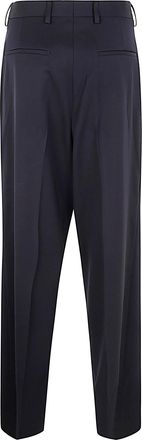 Dries Van Noten Womens 01660 Porter 9146 W W Pants - Dark Blue Wool - Size EU 38 (Womens)
