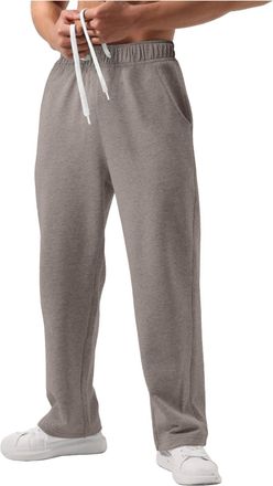 Generic Mens Joggers Fleece Lined Straight Leg Tracksuit Bottoms Joggers Thermals Sweatpants Warm Plush Trousers Open Bottom Thick Tracksuit with Pockets Trac