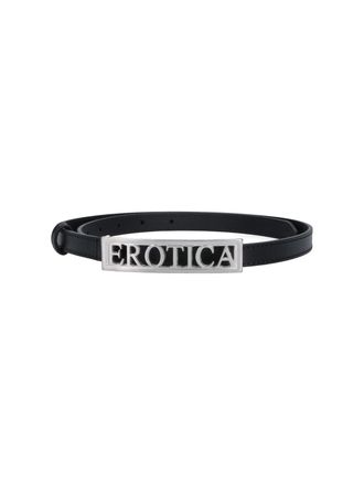 Dondup Black Nappa Leather Adjustable Belt