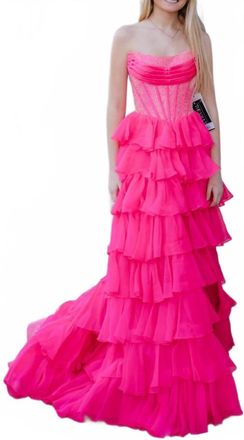 Sherri Hill Womens Prom Dress In Bright Pink