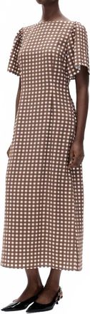Baum Und Pferdgarten Adalene Midi Dress In Hot Fudge Check