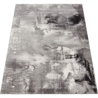 Paco Home Tappeto Dal Design Moderno e Motivo Tela Effetto M&eacute;lange - Grigio, Nero, Bianco 120x170 cm - Paco Home
