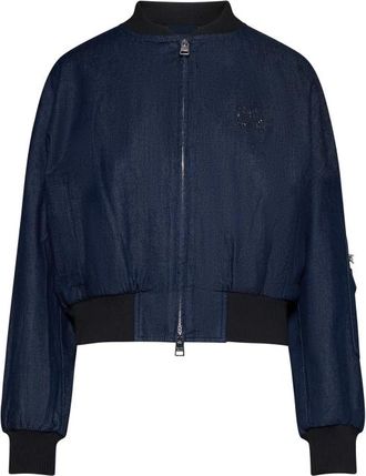 Silvian Heach Cropped Jas met Rits aan de Voorkant - Dames - Spijkerjassen - Blauw - 2XS - Jassen